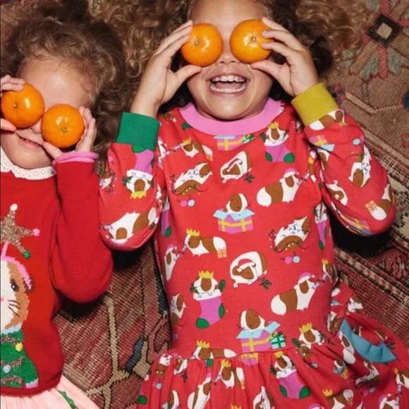 NWOT Mini Boden Cosy Festive Sweatshirt Dress - Picture 3 of 9